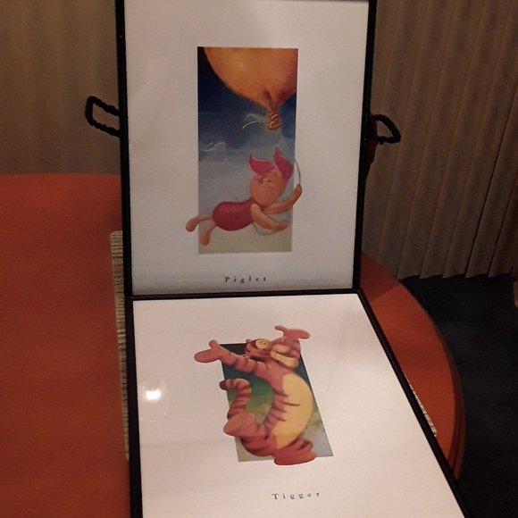 Set of 2 Disney Framed Tigger Piglet Art Prints - Picture 2 of 8